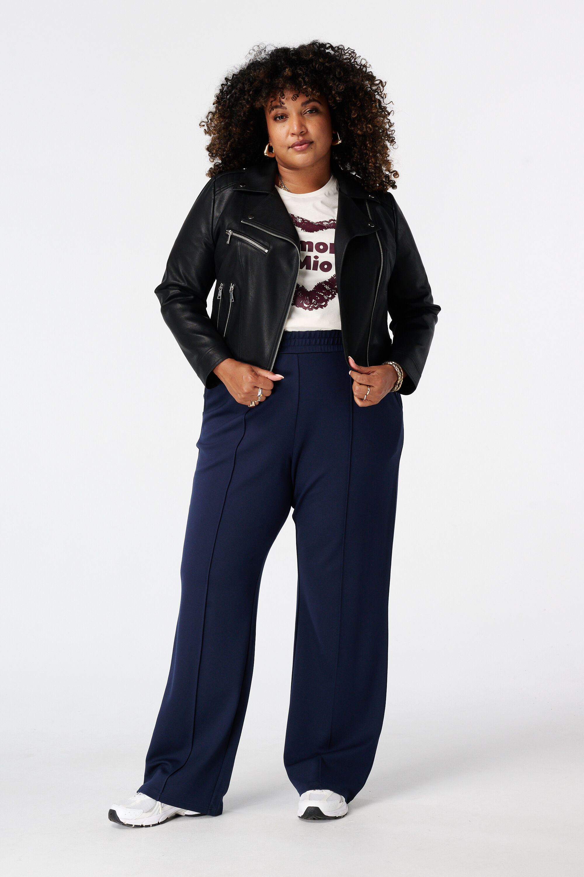 Pantal&oacute;n wide leg con cintura el&aacute;stica