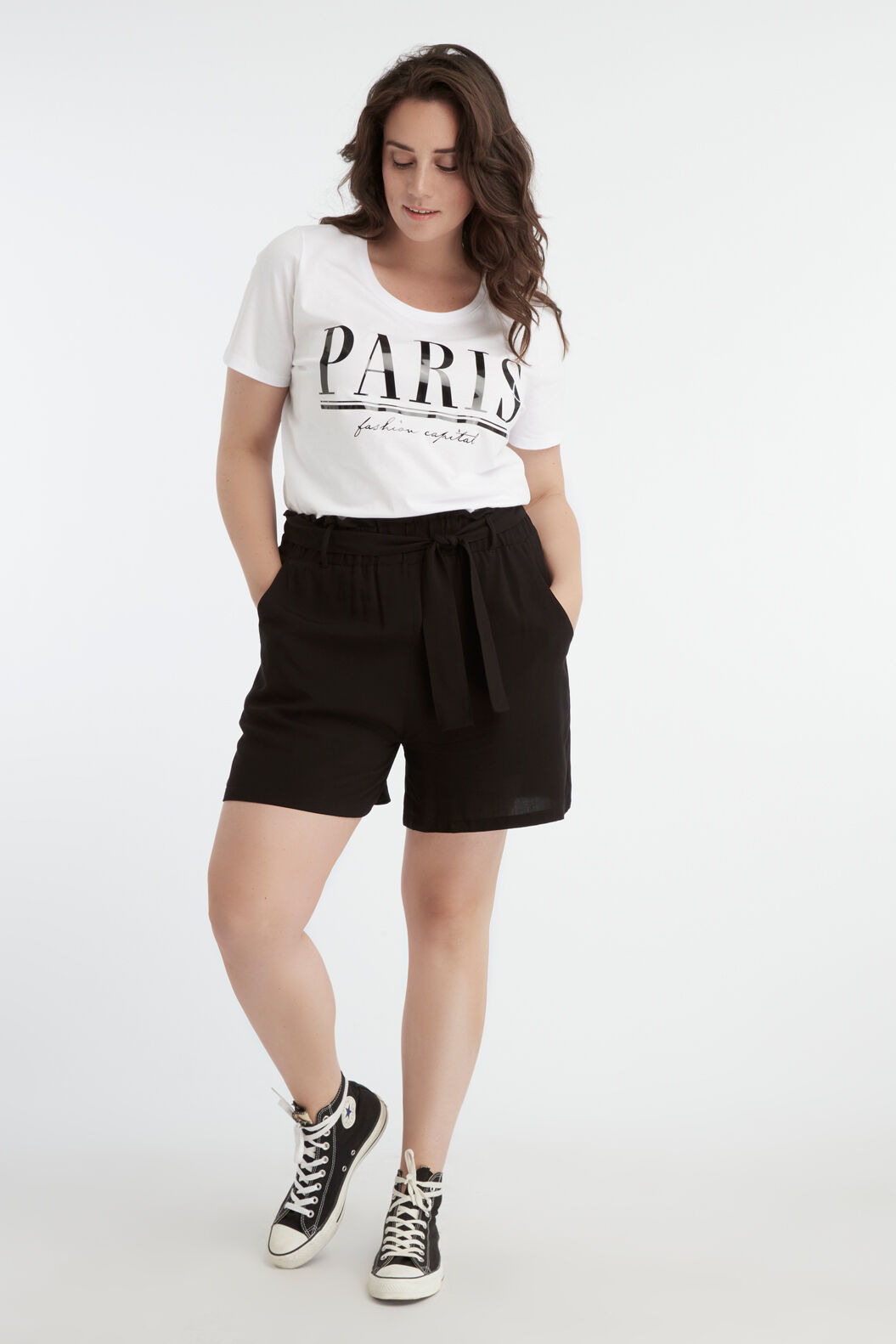 Shorts de viscosa con cinto   image number 6