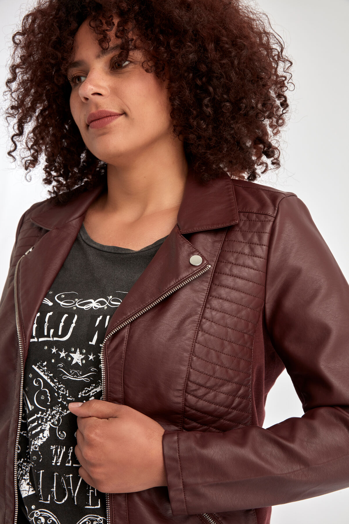 Chaqueta de cuero PU image number 4