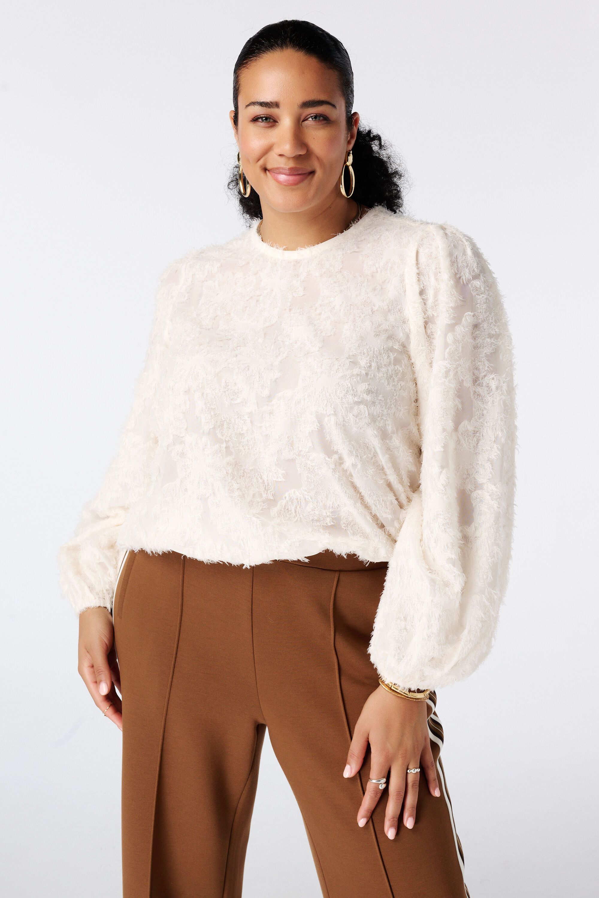 Blusa con mangas globo image number 0