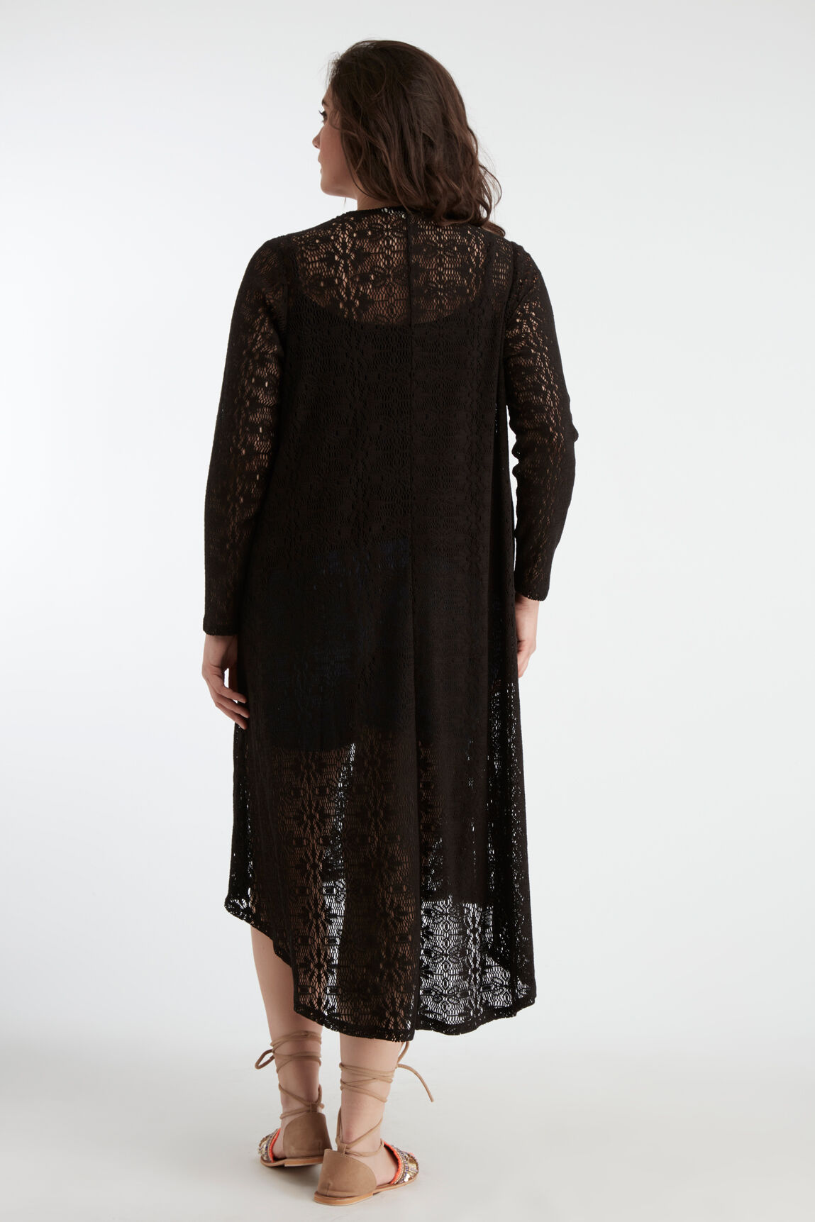 C&aacute;rdigan largo de encaje image number 4