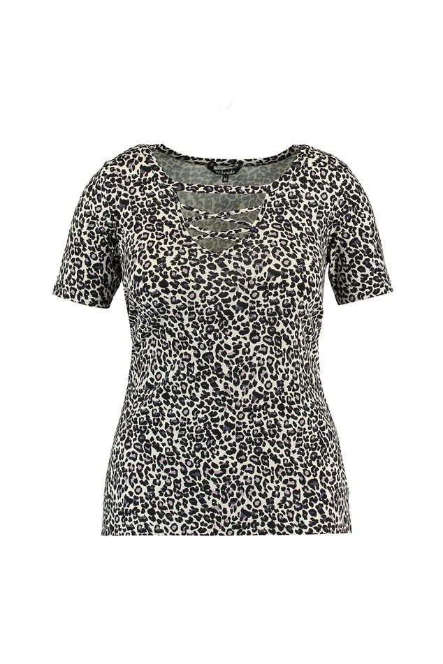 Camiseta con muesca en V y tirantes cruzados image number 1