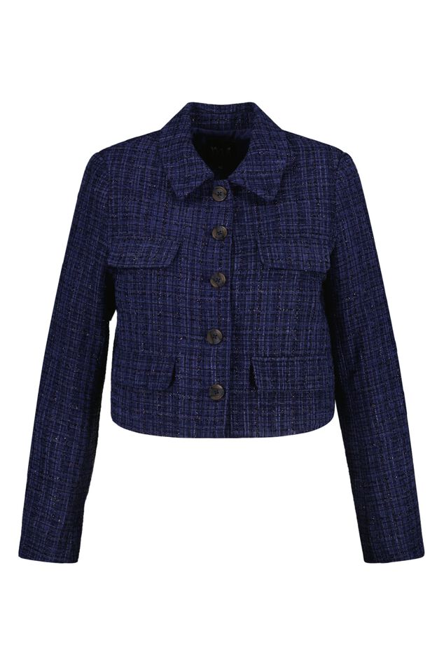 Blazer corto con detalles de purpurina image number 1
