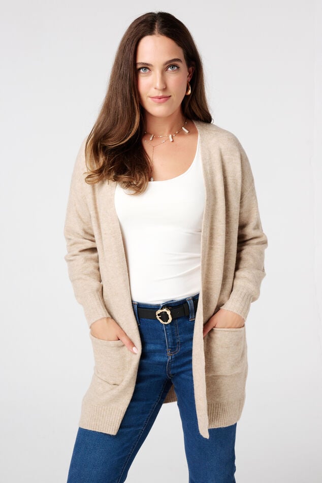 Chaqueta de punto media con bolsillos image number 0