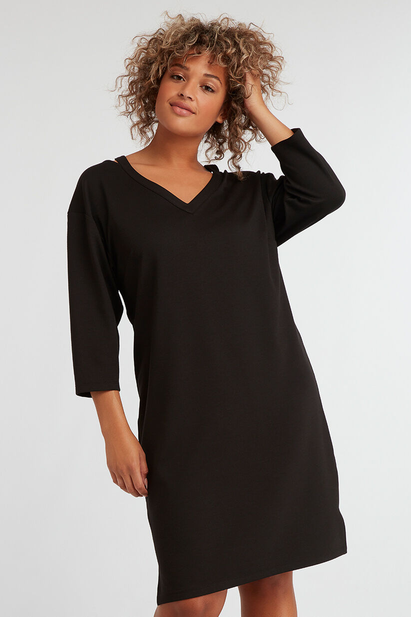 Vestido con cuello de pico image number 5