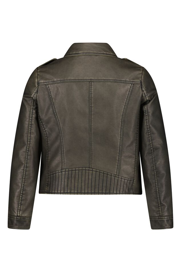 Cazadora biker de cuero sintético image number 2