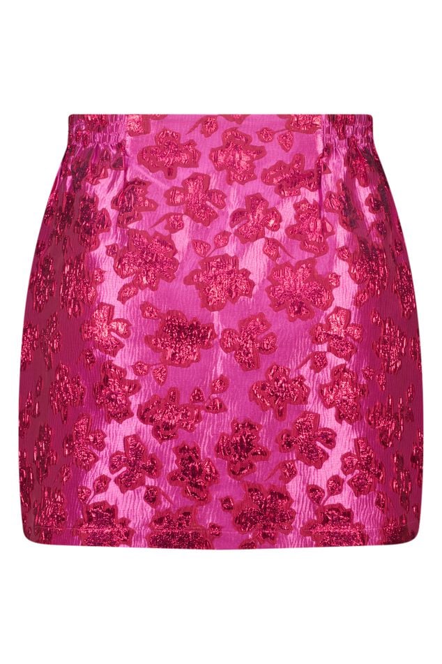 Falda de jacquard con purpurina y efecto cruzado image number 2