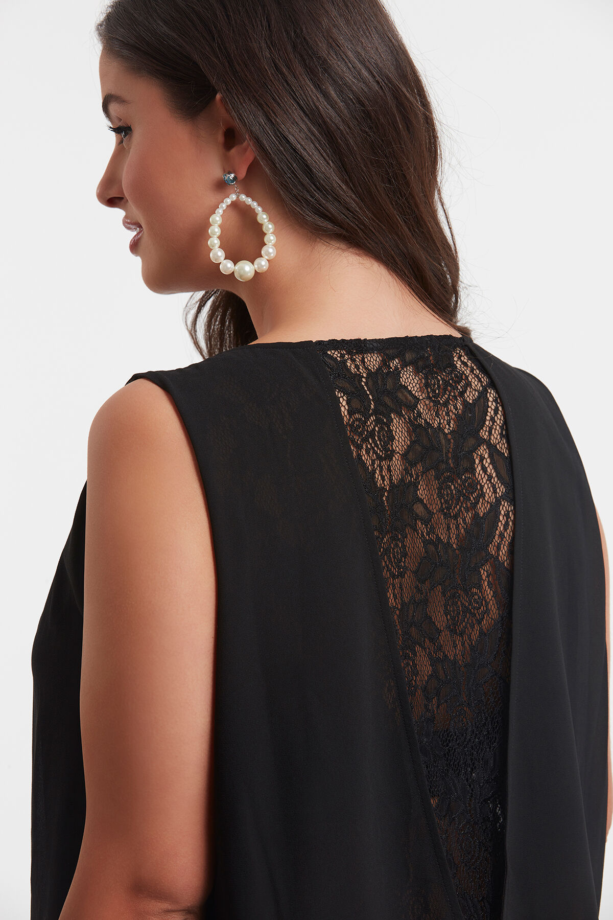 Vestido maxi con detalles de encaje image number 3