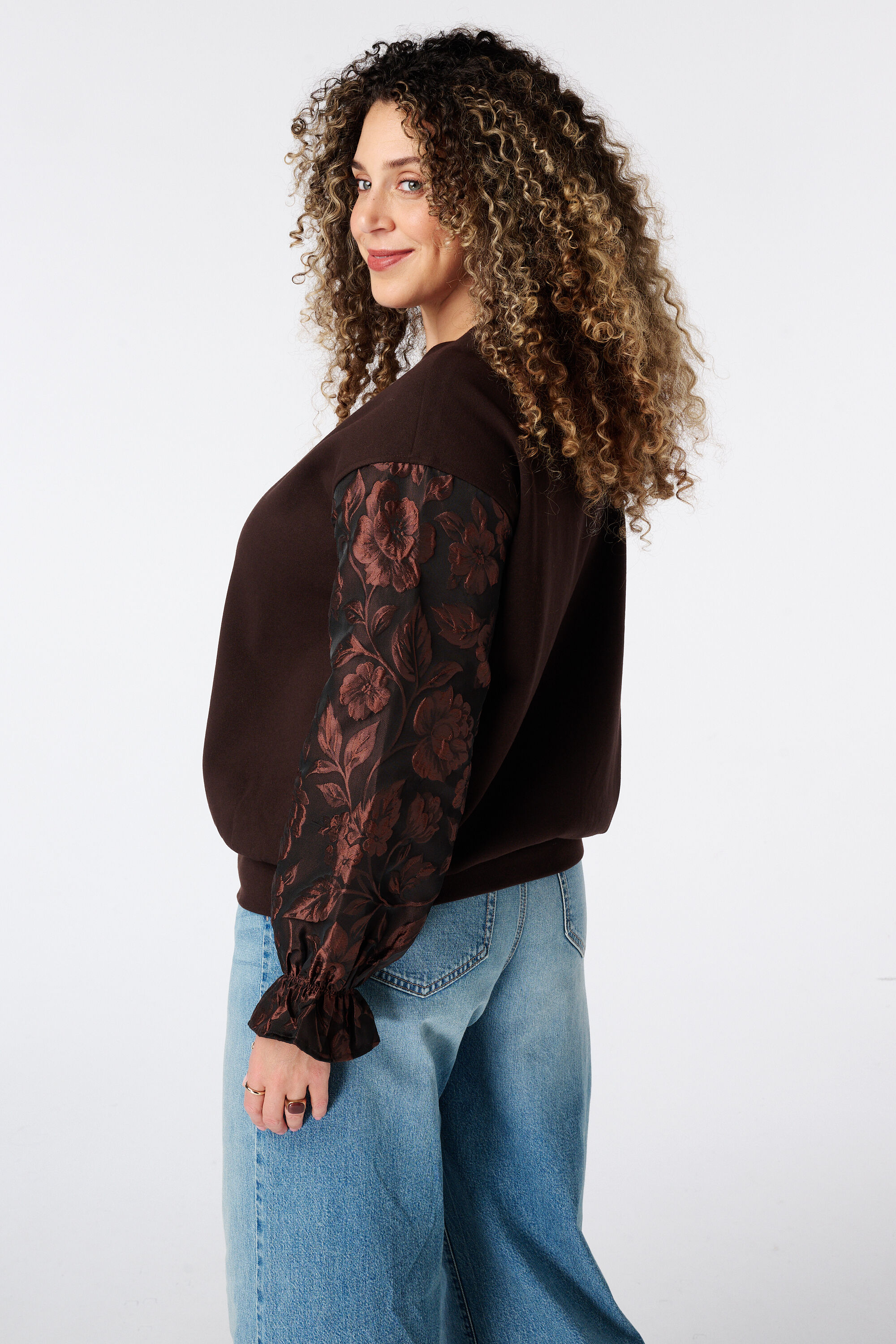 Sudadera con mangas de jacquard image number 3