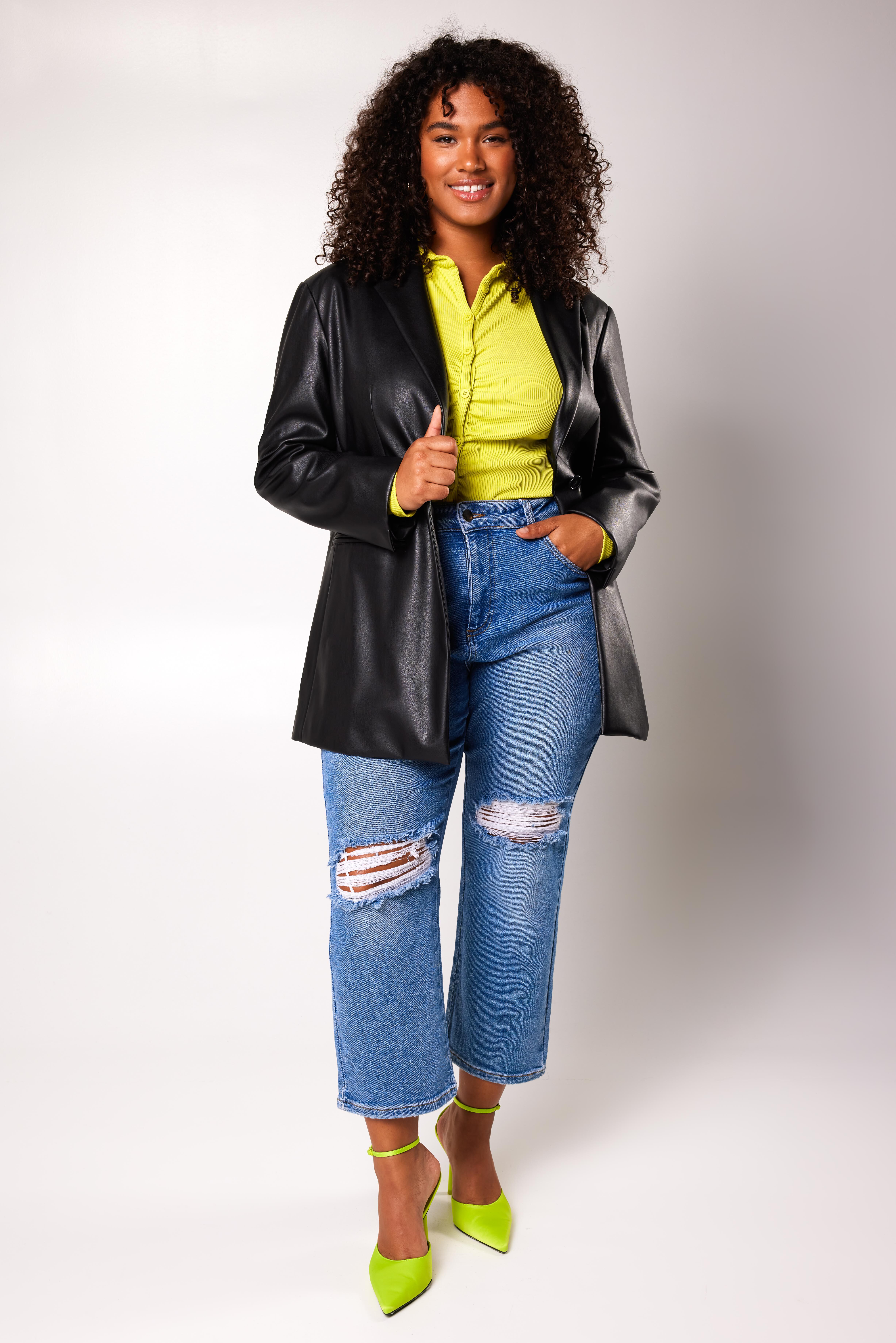 Blazer de cuero sint&eacute;tico image number 7