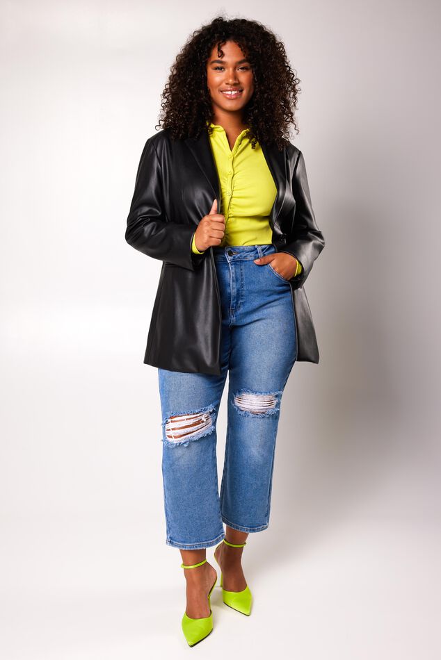 Blazer de cuero sintético image number 7