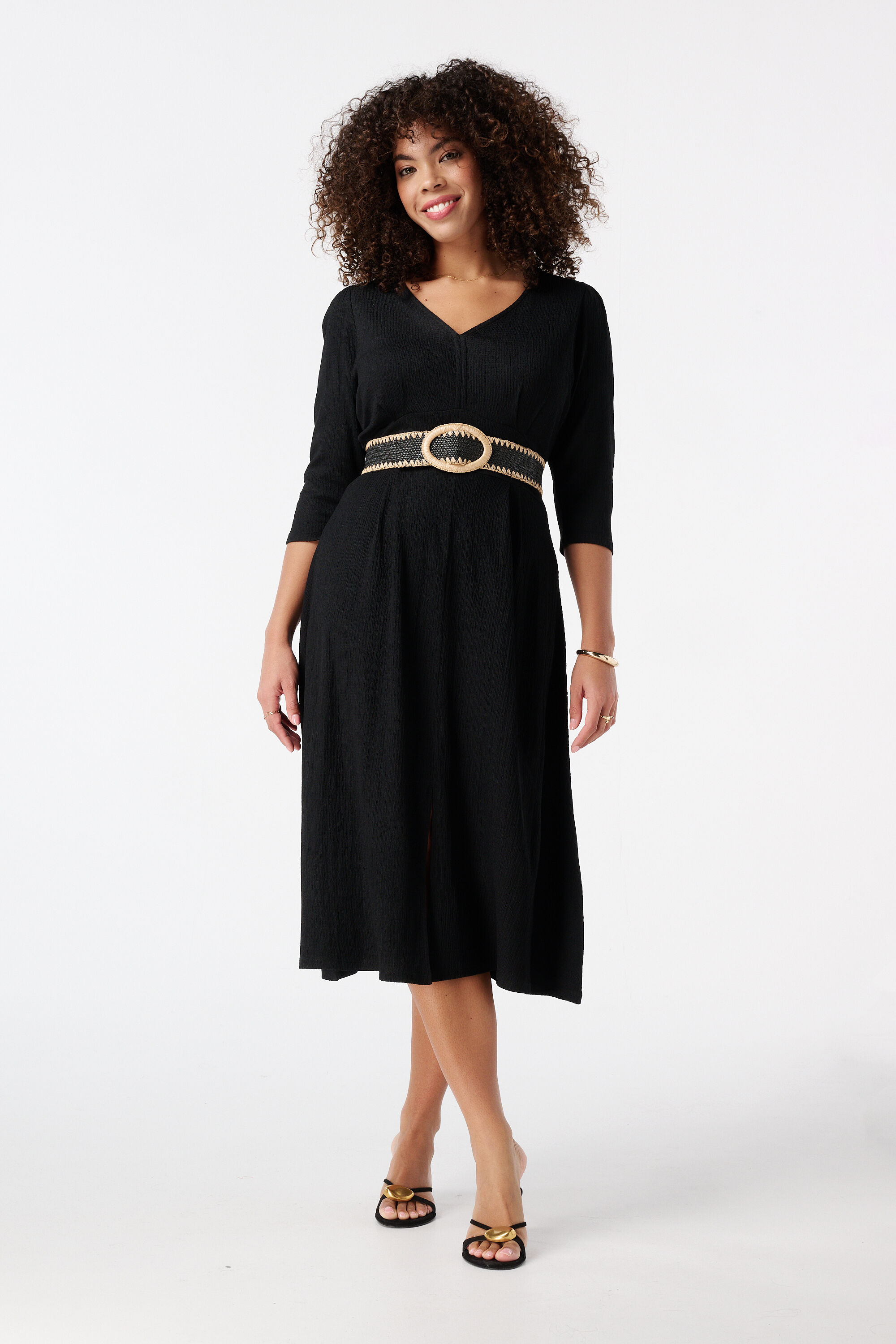 Vestido midi con textura image number 5