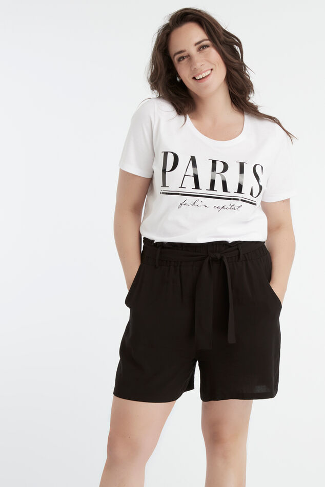 Shorts de viscosa con cinto   image number 0