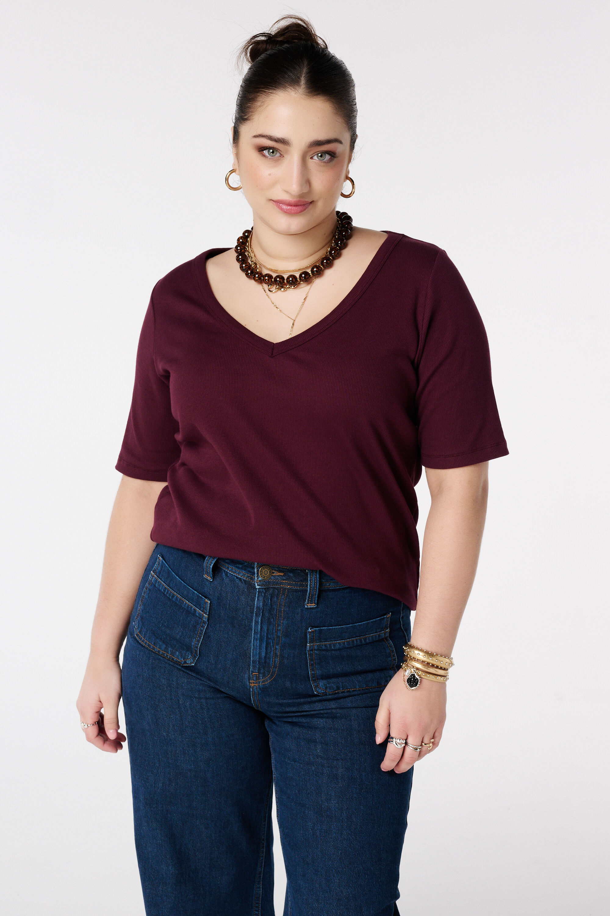 Top de canal&eacute; con escote en V