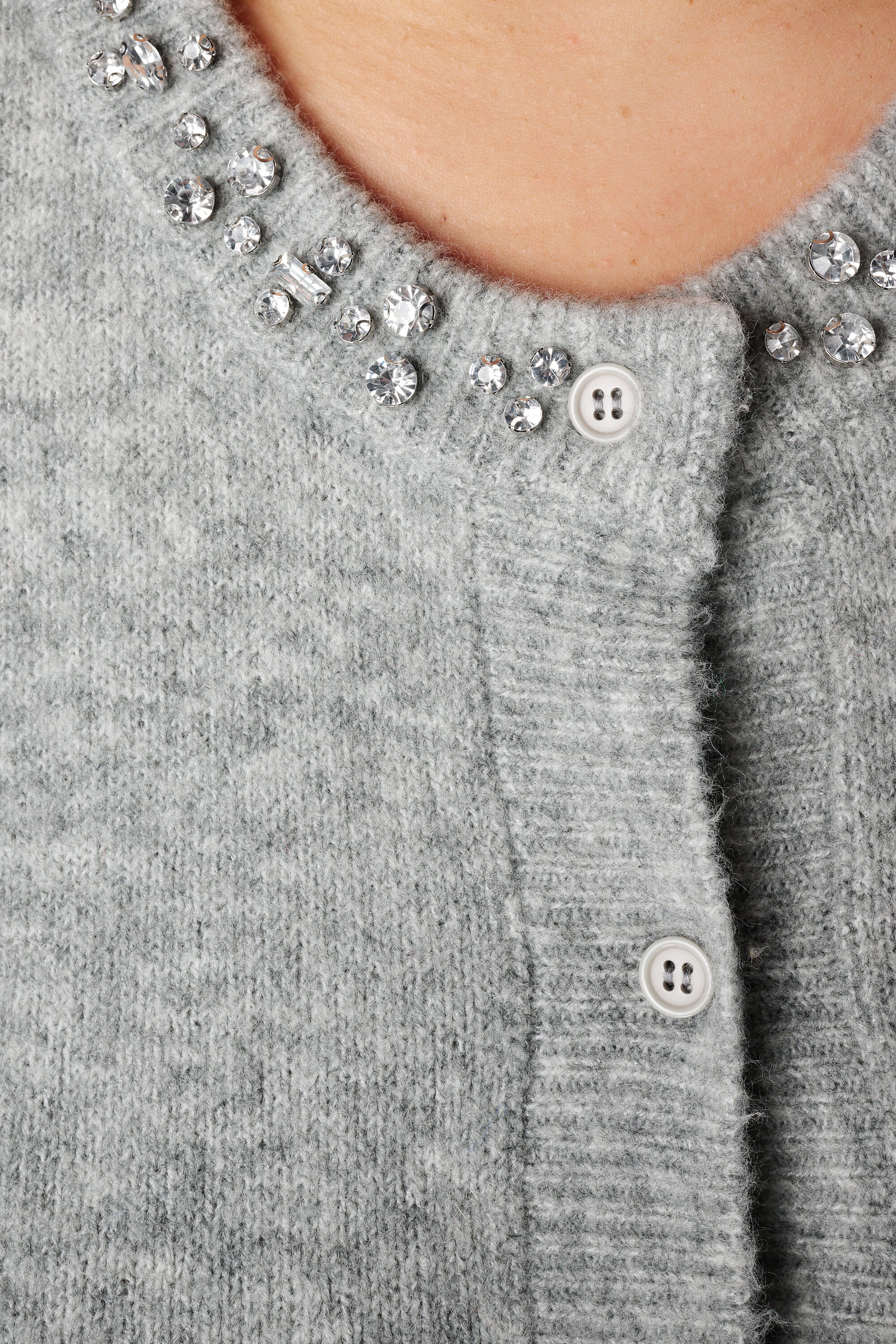 C&aacute;rdigan de punto fino con detalles de rombos. image number 6