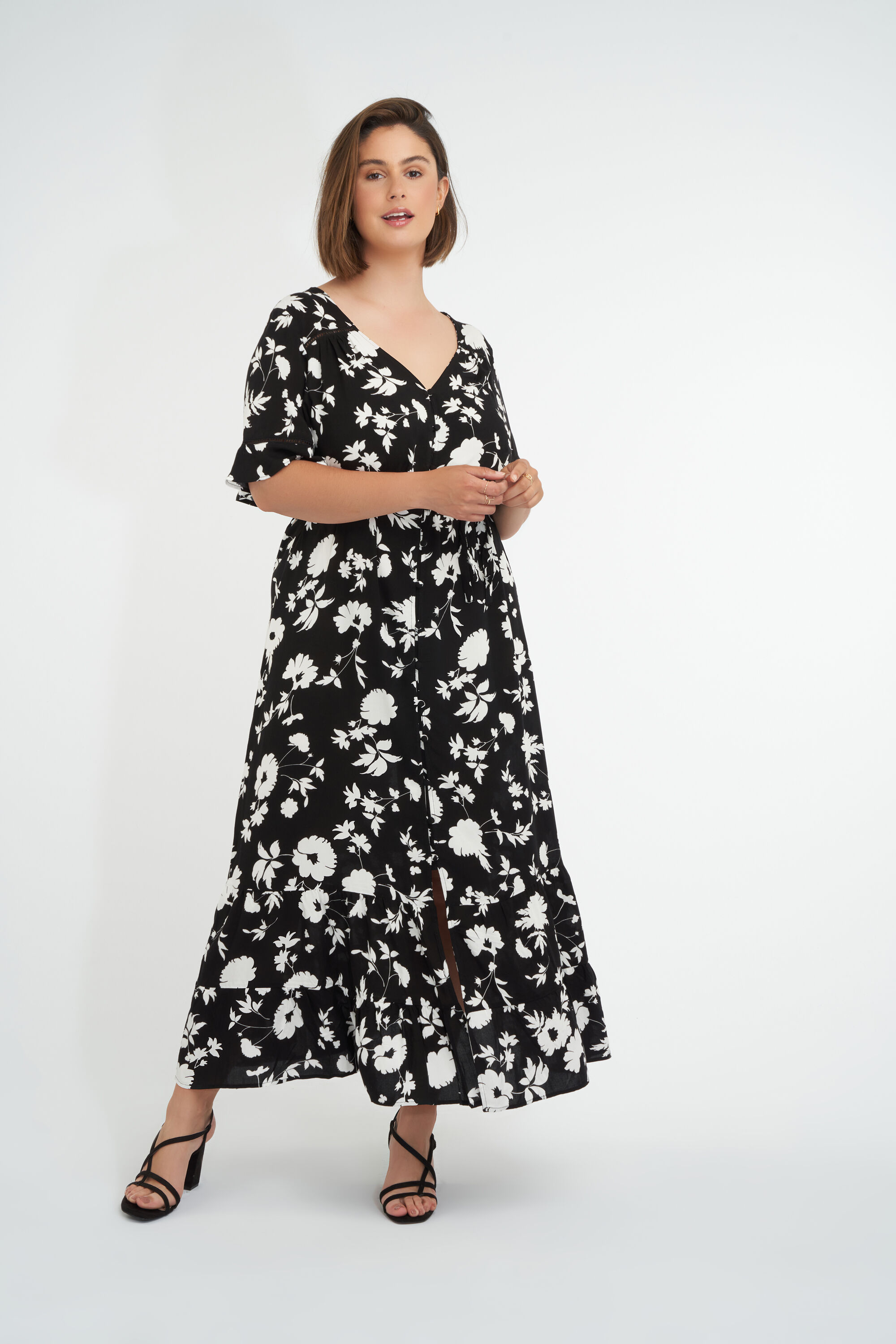 Vestido largo con estampado  image number 5