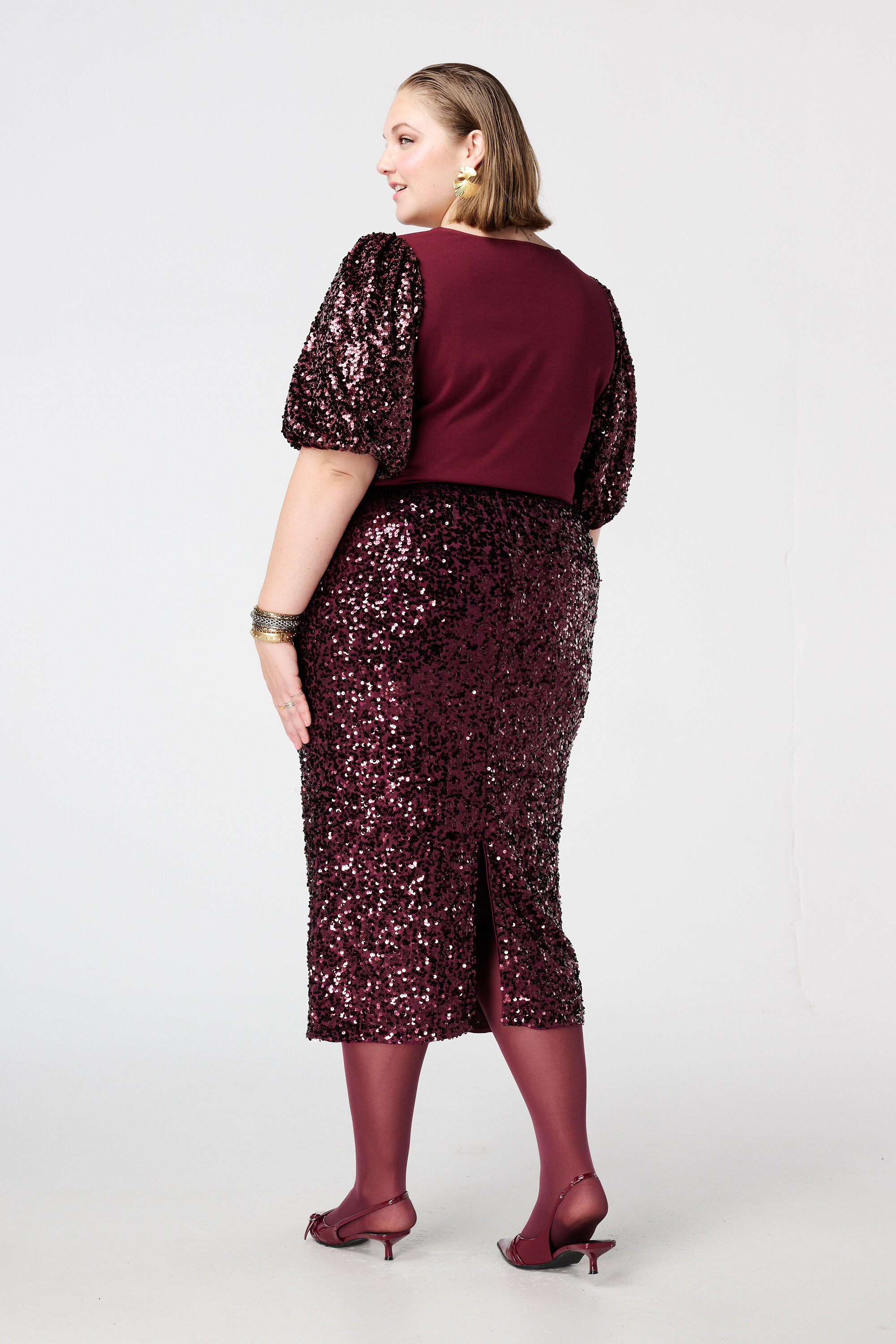 Falda con lentejuelas y elasticidad image number 3