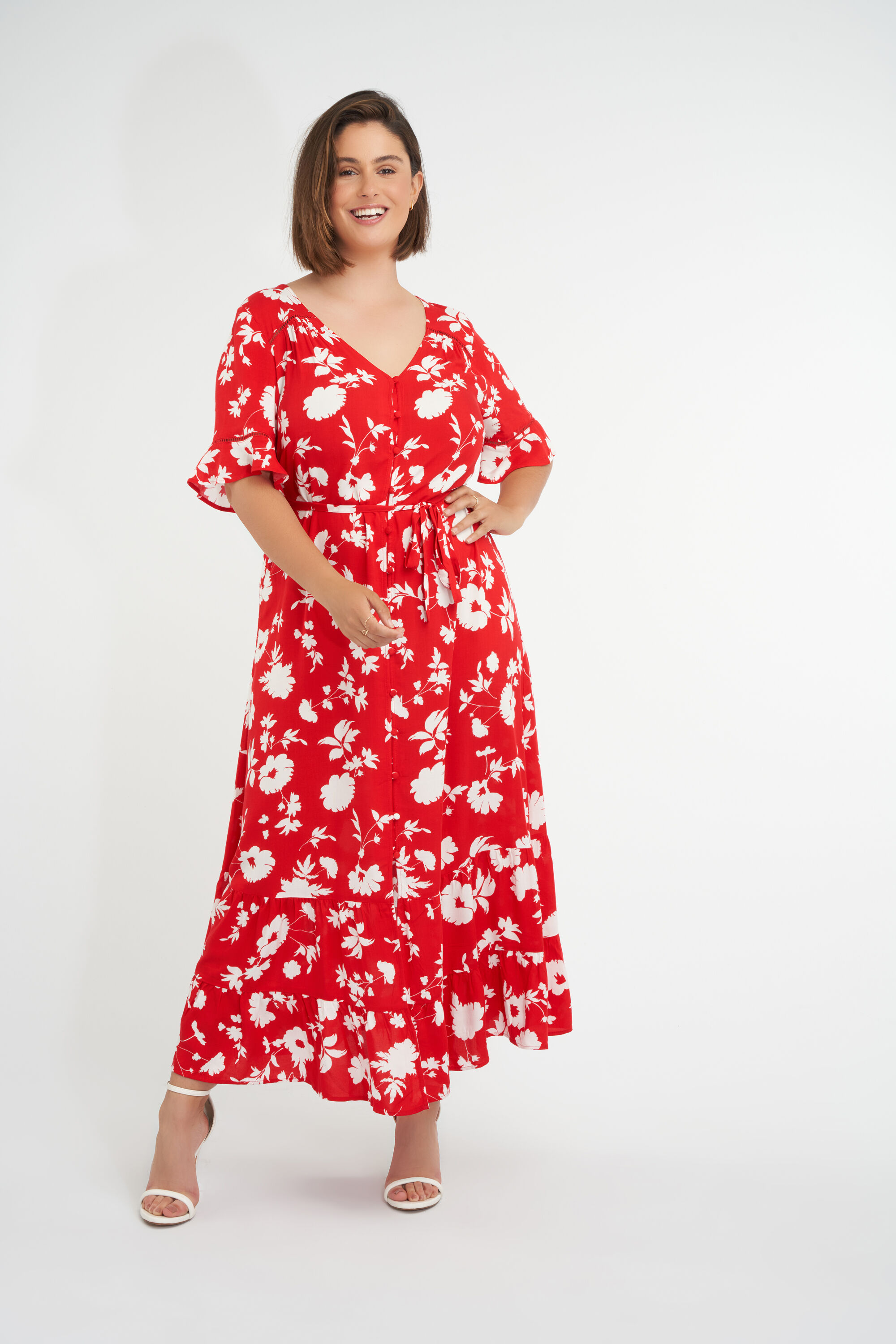 Vestido largo con estampado  image number 5