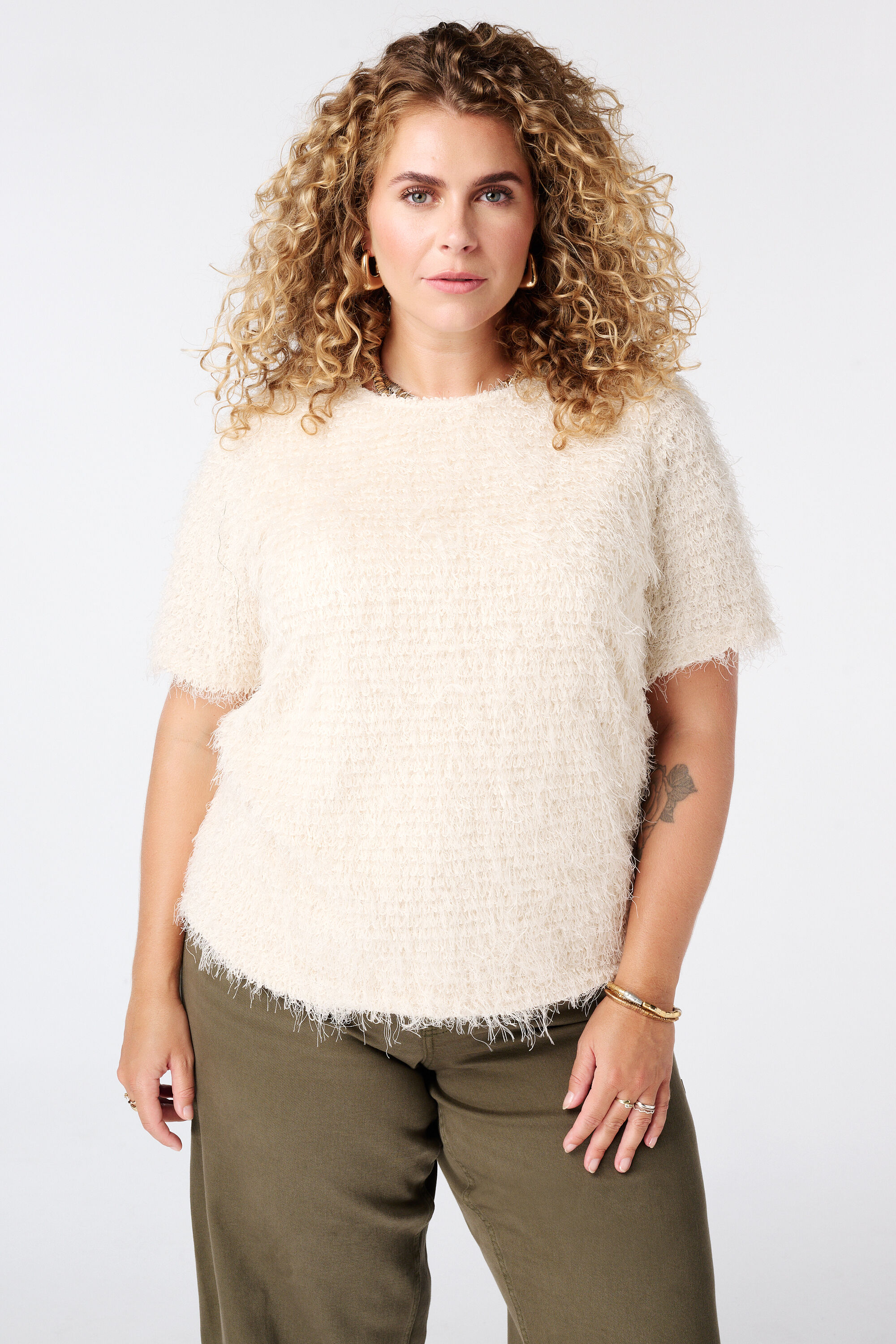 Top con textura afelpada