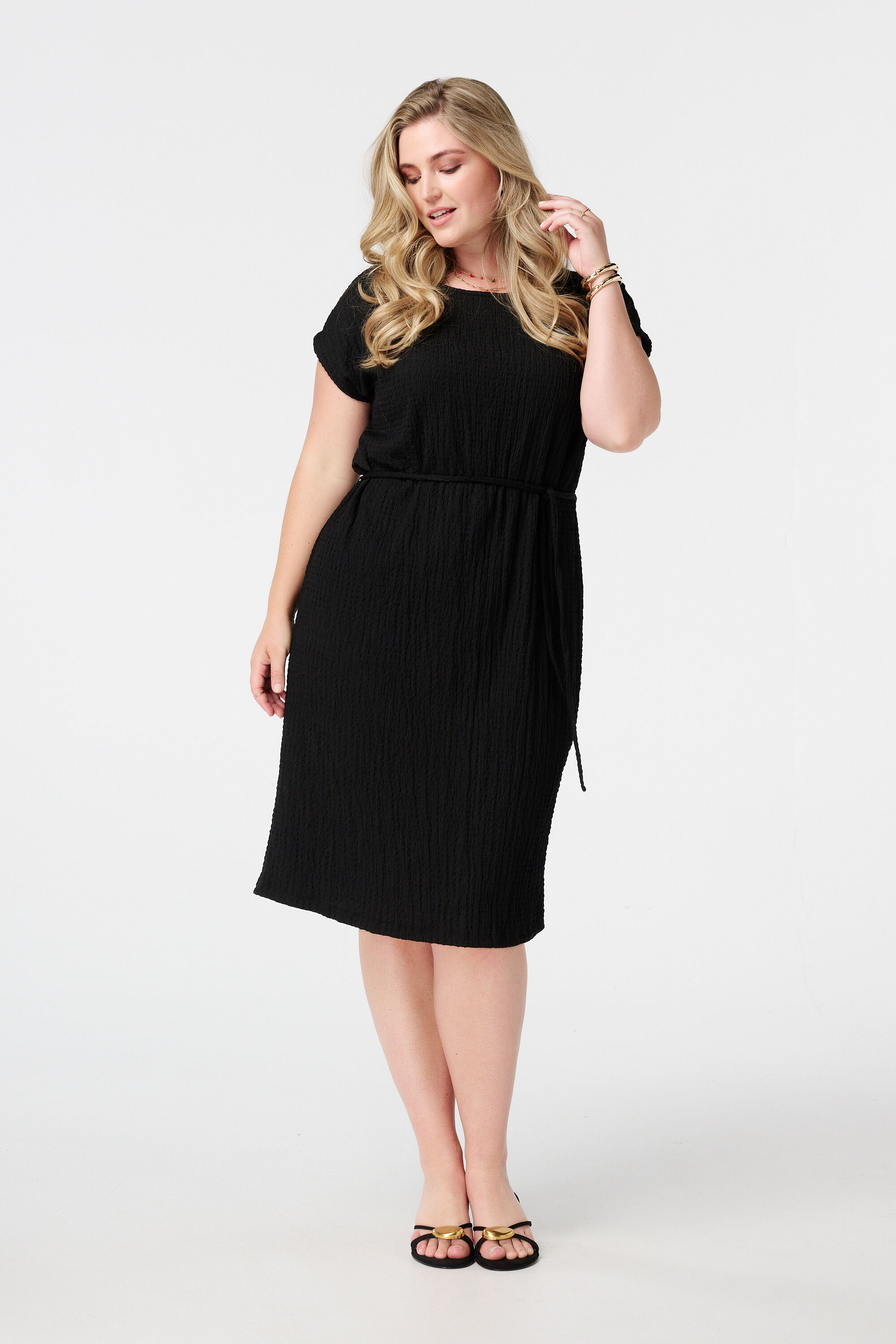 Vestido midi con cord&oacute;n image number 5