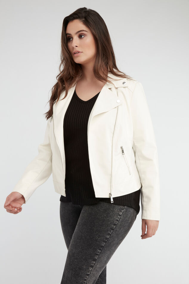 Chaqueta motera de cuero sintético image number 4