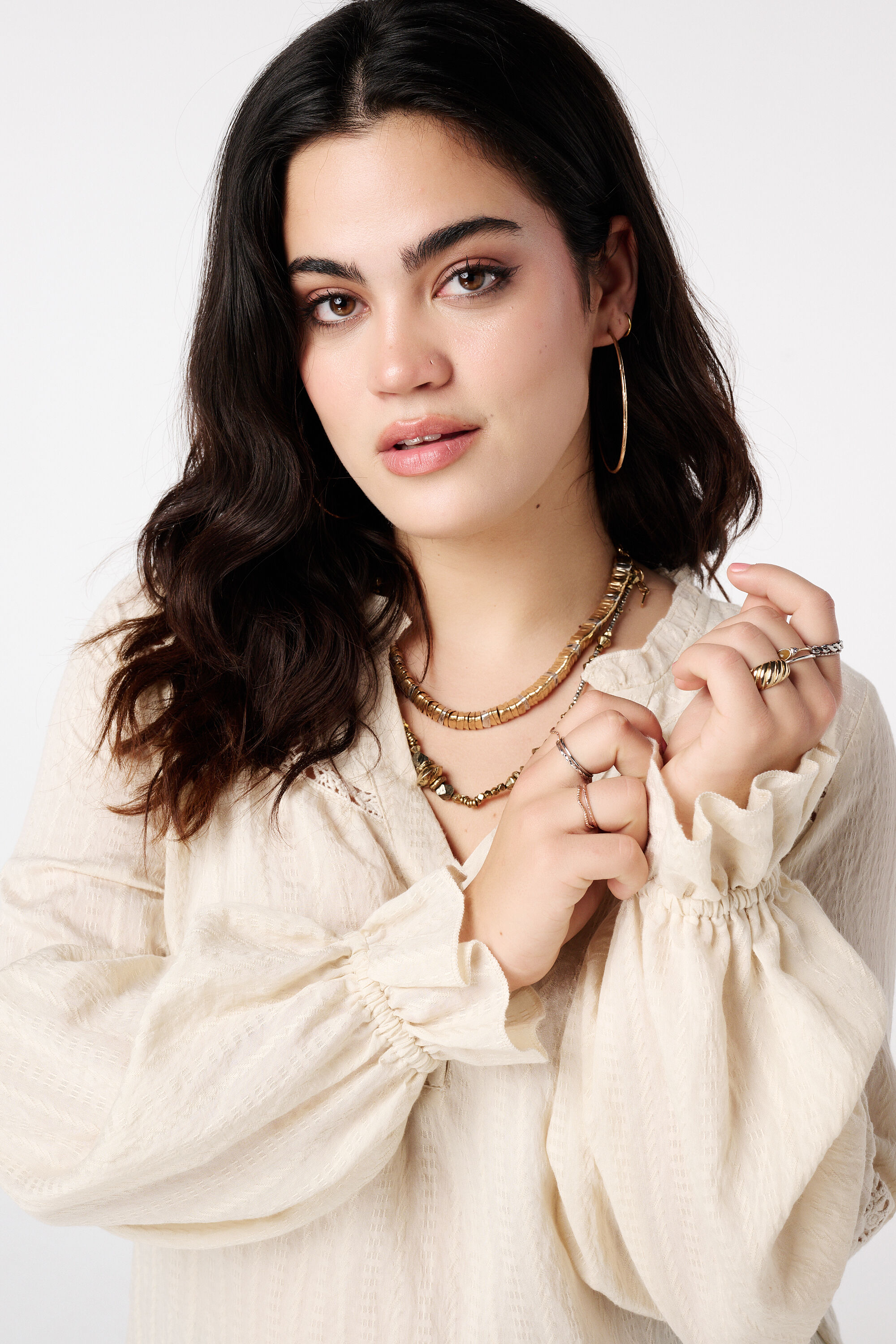 Blusa con bordado calado image number 4