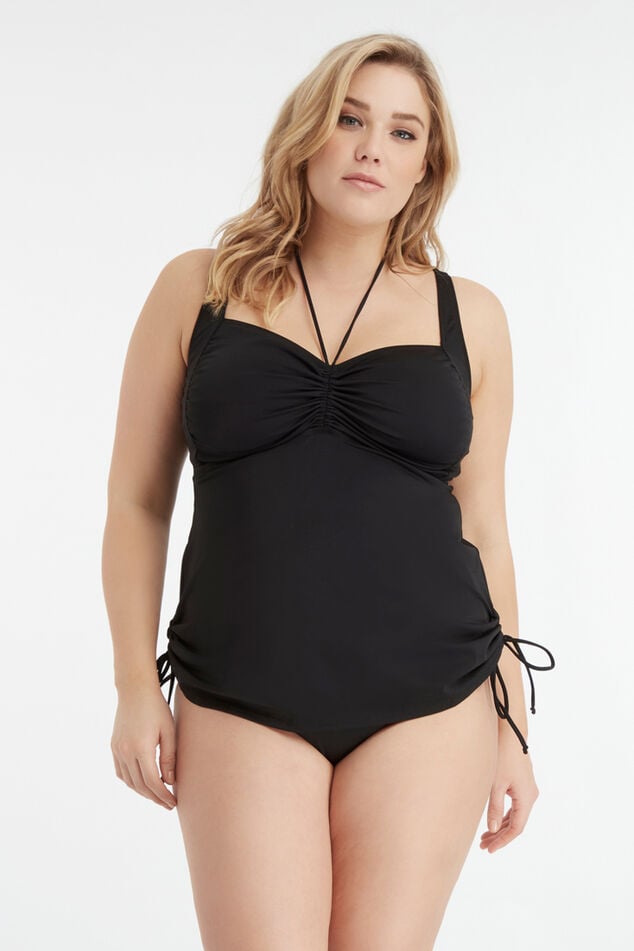 MS Mode top de tankini de color liso image number 0