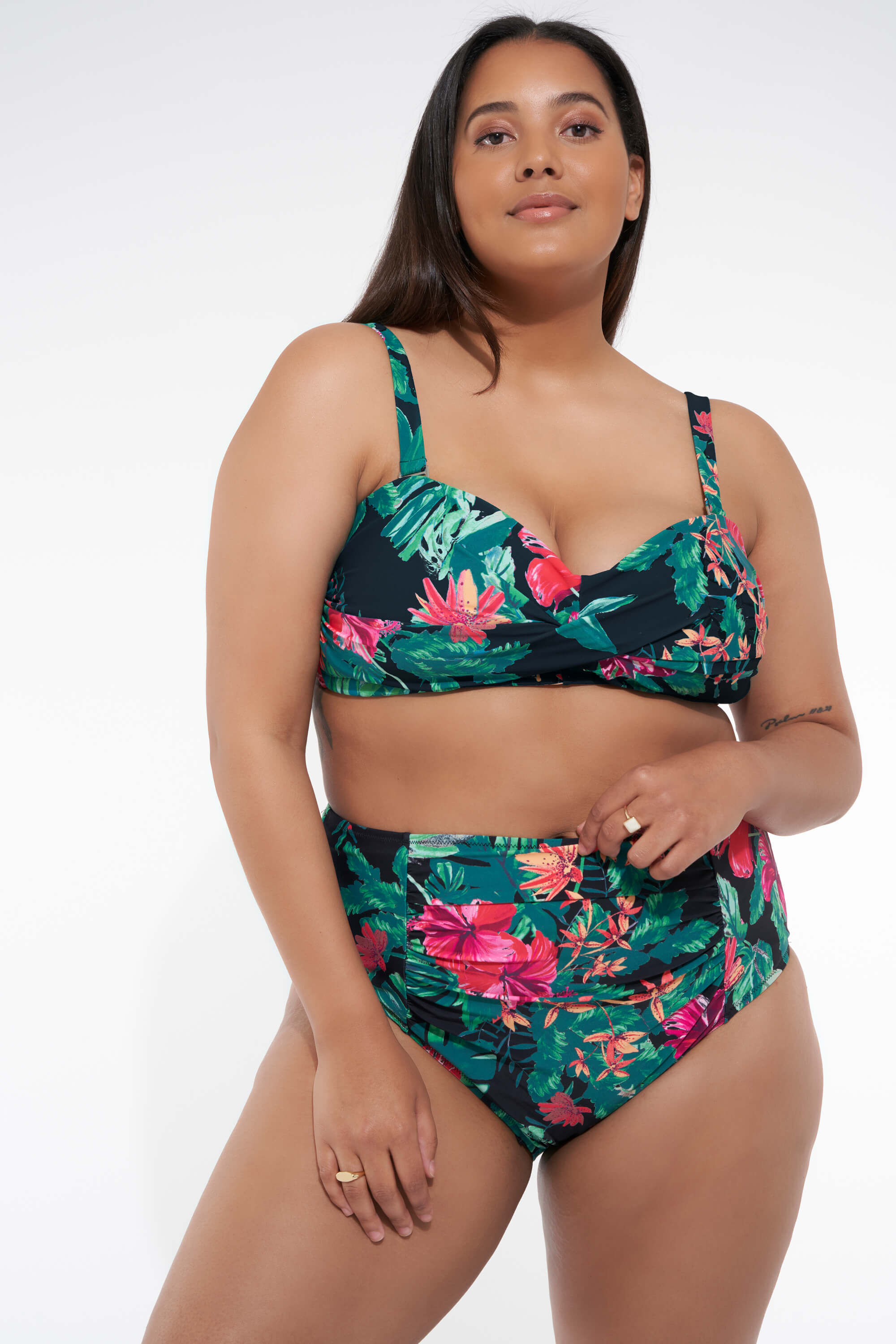 Braguita de bikini de talle alto con estampado image number 3