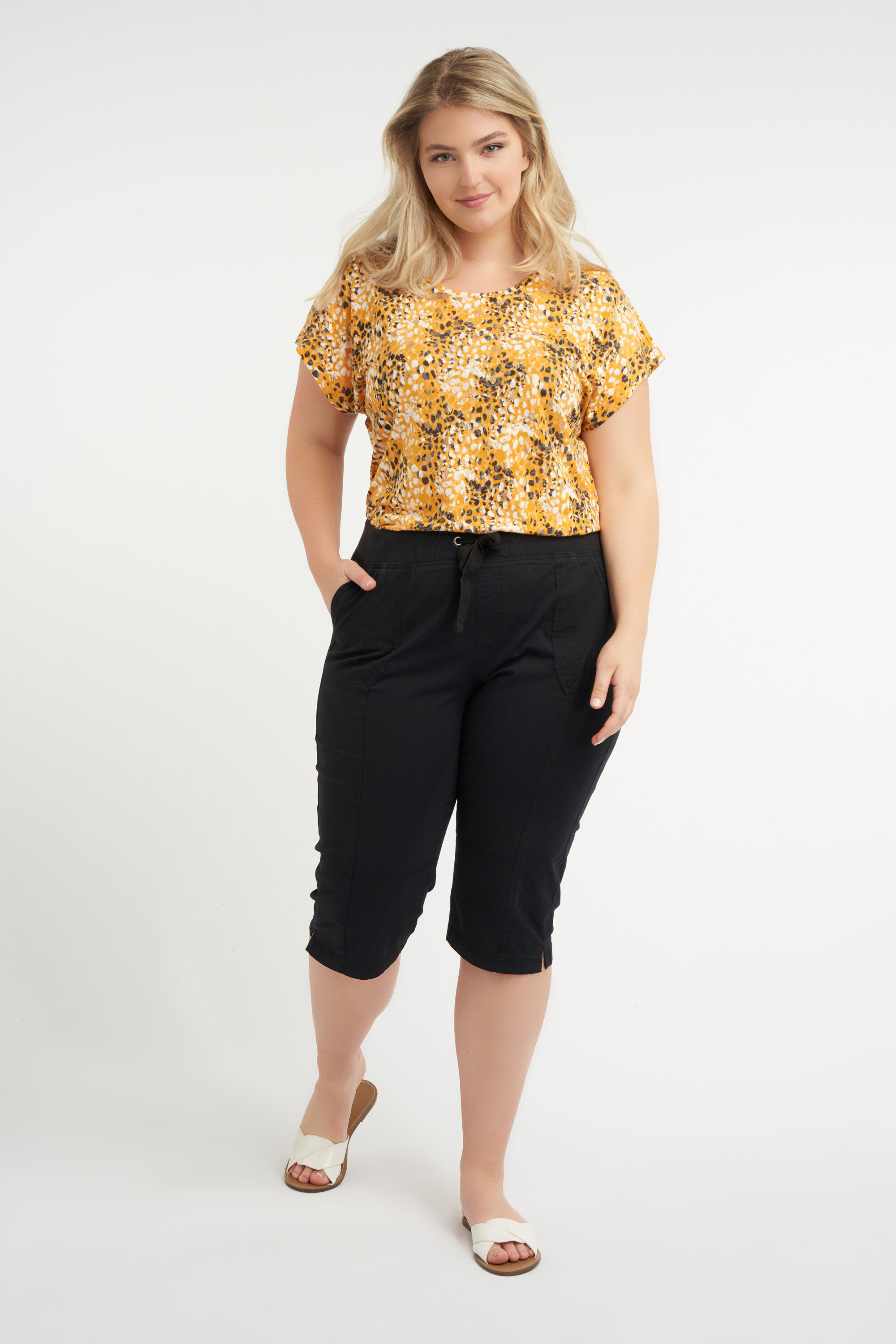 Mujeres Pantalones pirata con cintura el stica MS Mode