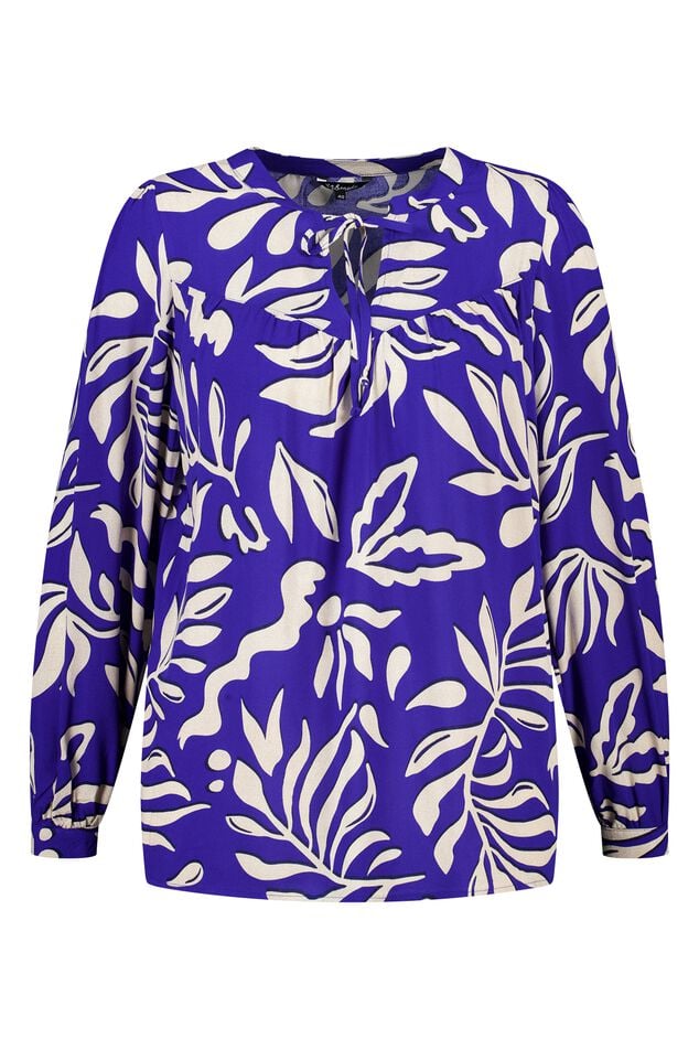Blusa con estampado y bobinas image number 1
