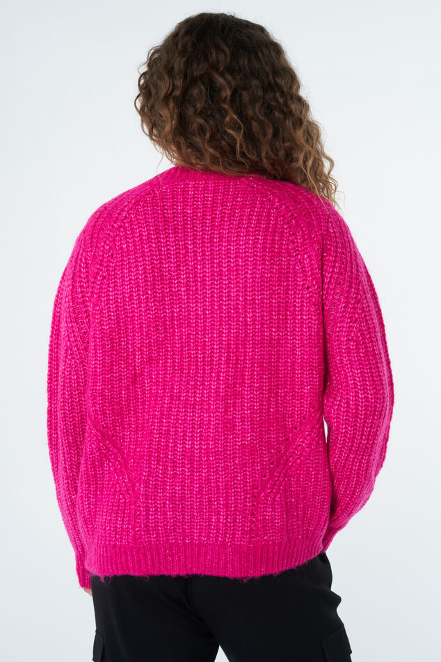 Suéter de punto grueso con escote en V image number 4
