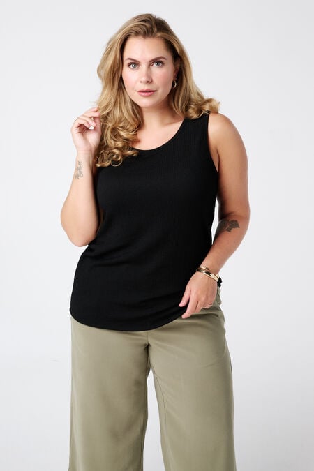 Top sin mangas con cuello redondo  Top sin mangas con cuello redondo