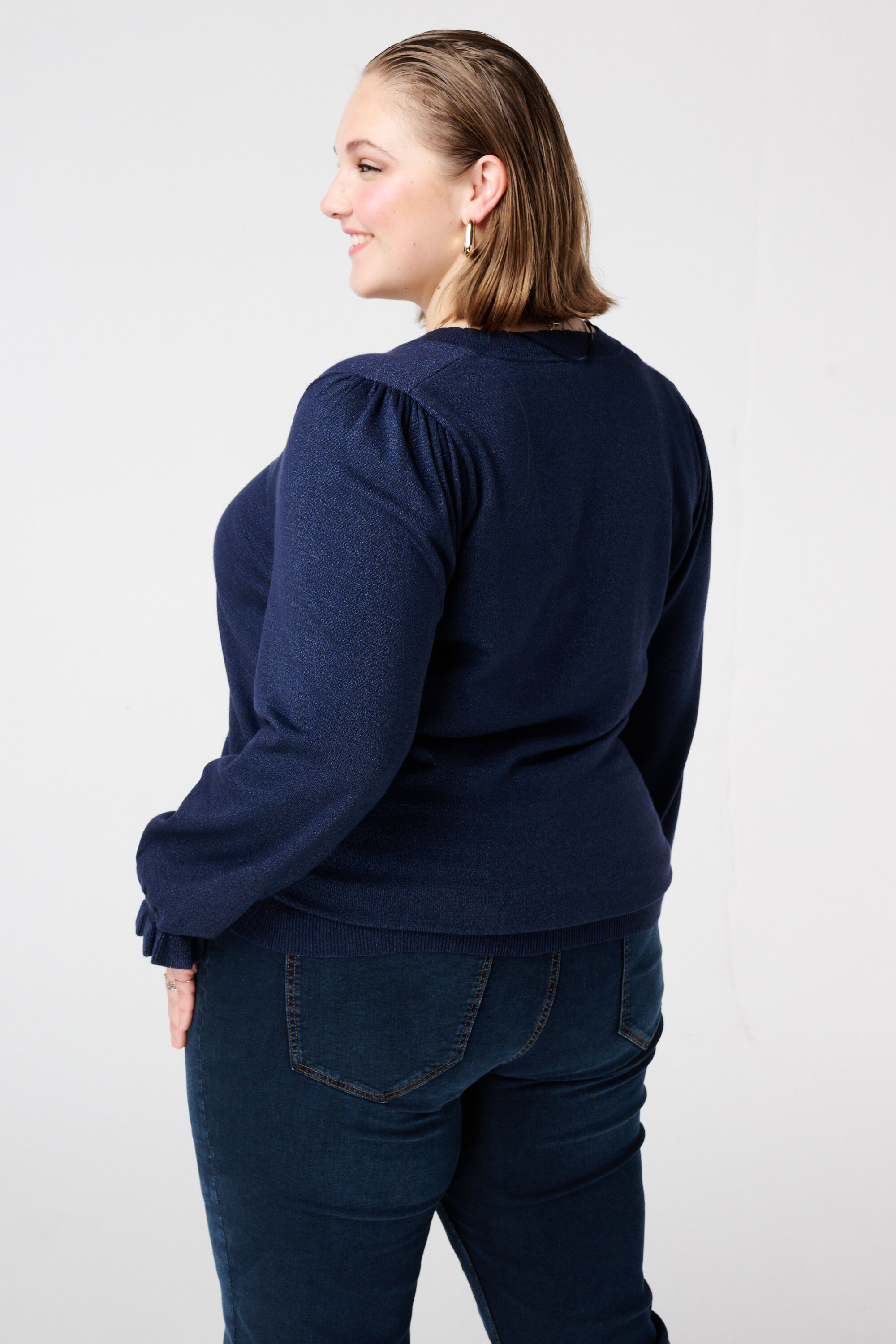 Jersey de lurex con mangas con volante image number 3