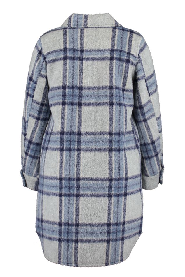 Sobrecamisa larga de cuadros  image number 3