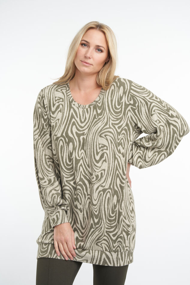 Suéter largo con estampado image number 0