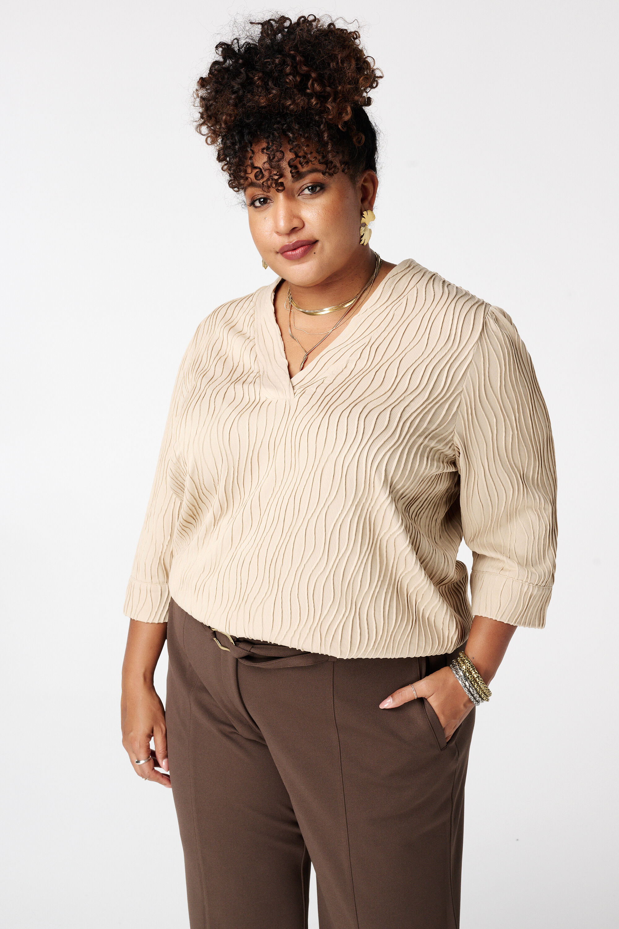 Top con estructura ondulada