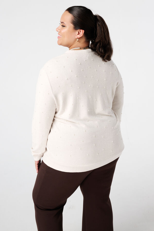 Cárdigan con perlas y cierre de botones image number 3