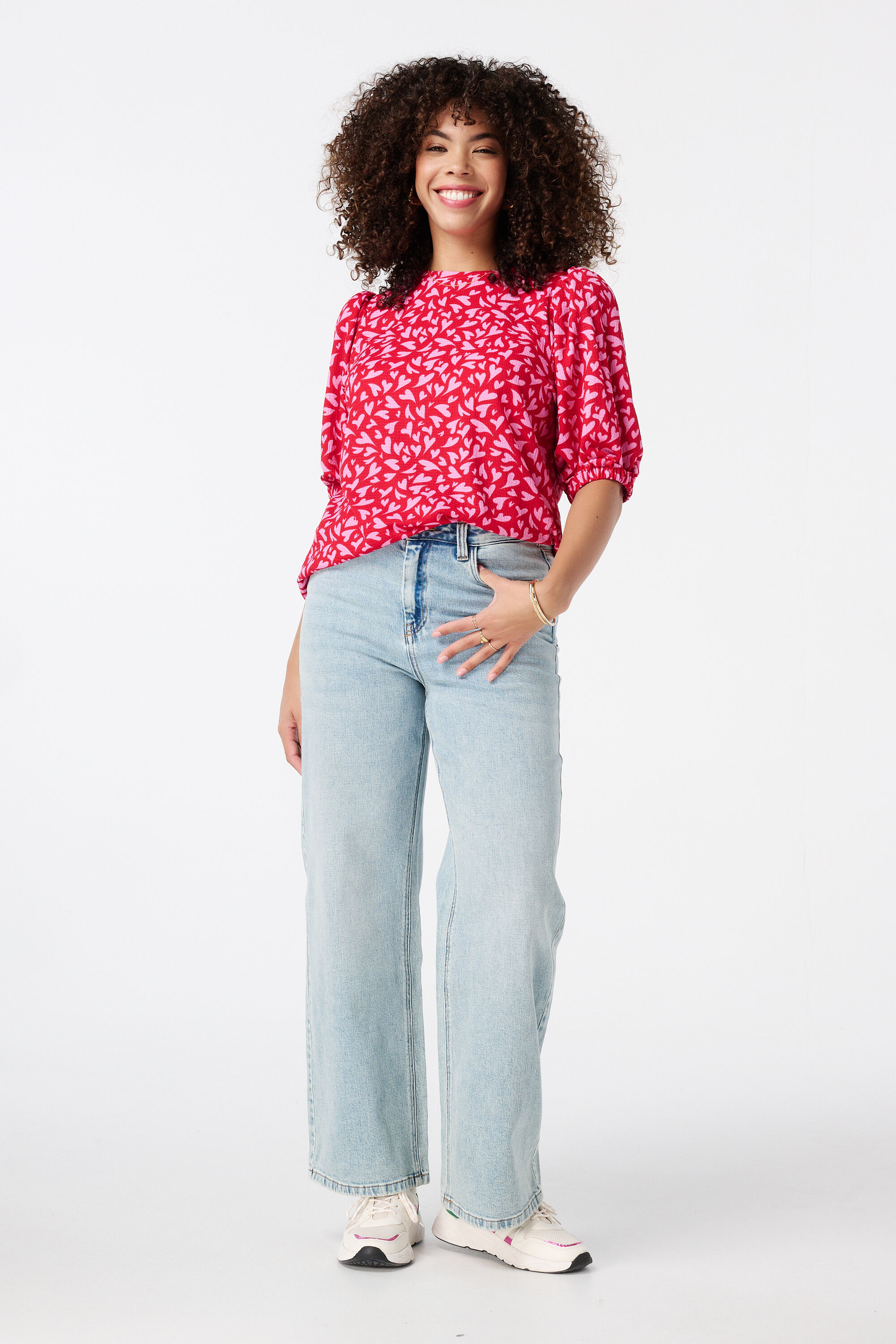 Top con manga abullonada image number 5