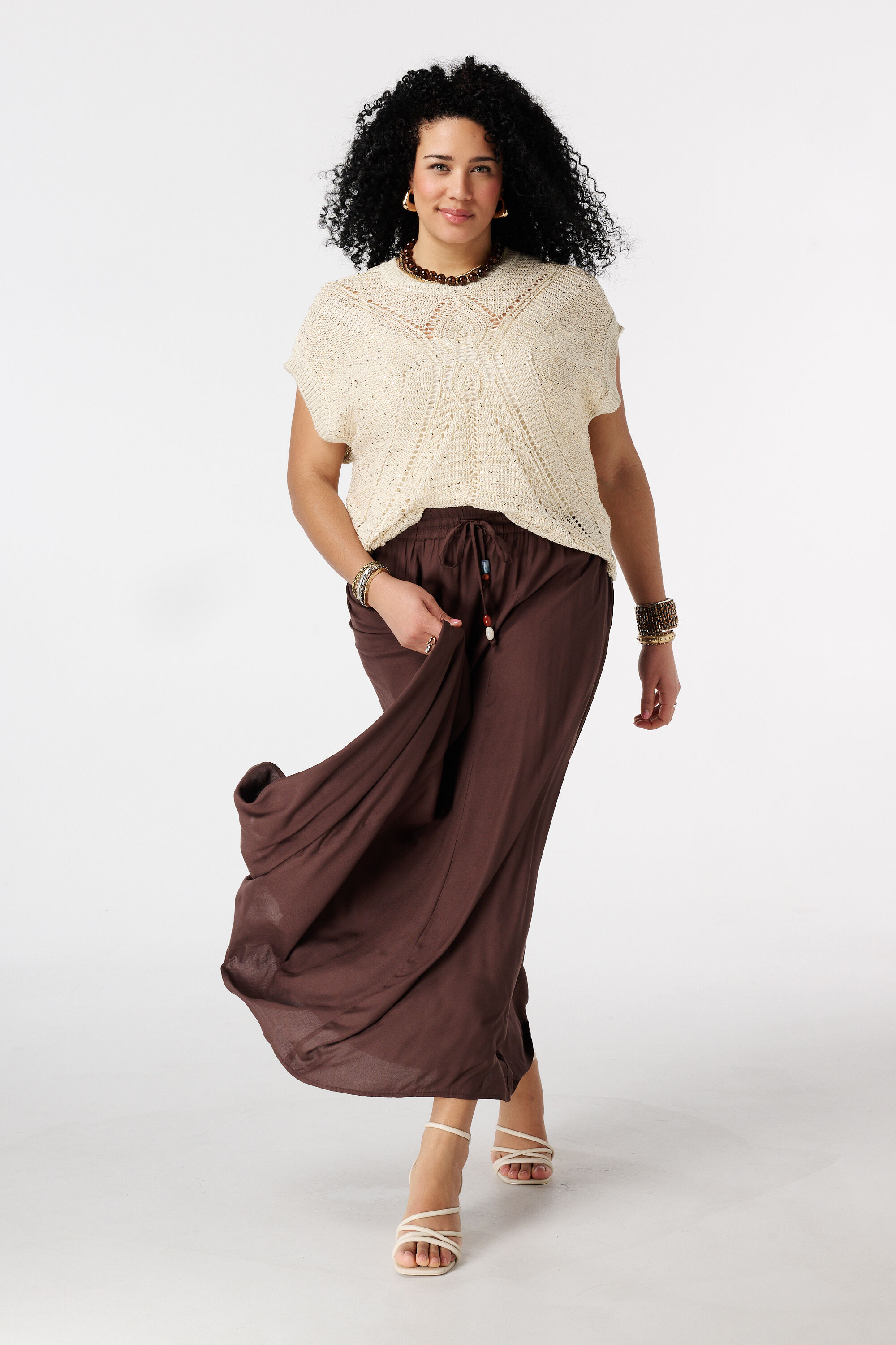 Falda maxi con cintura el&aacute;stica image number 0