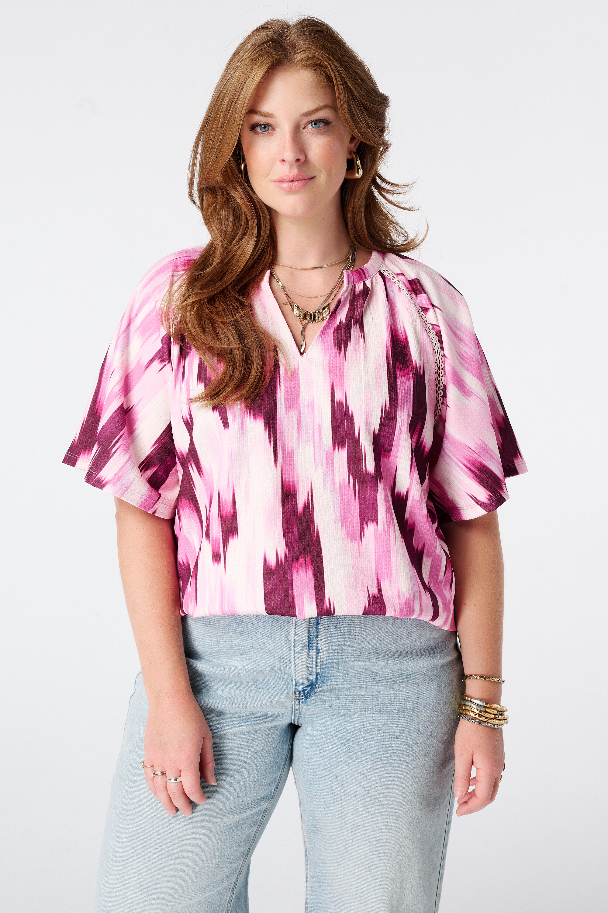 Top con estampado y escote en V
