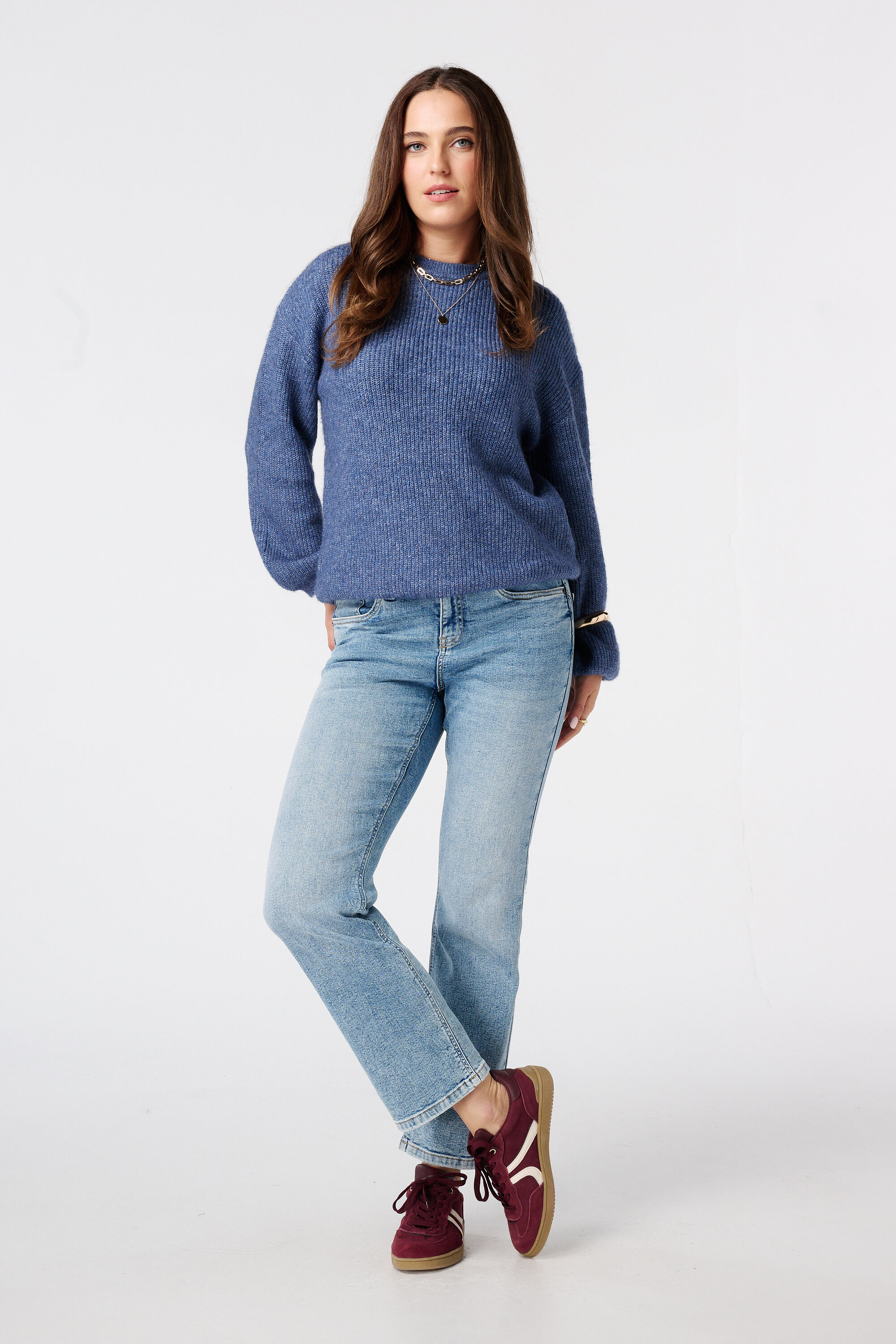 Jersey de punto fino con mangas abullonadas image number 5