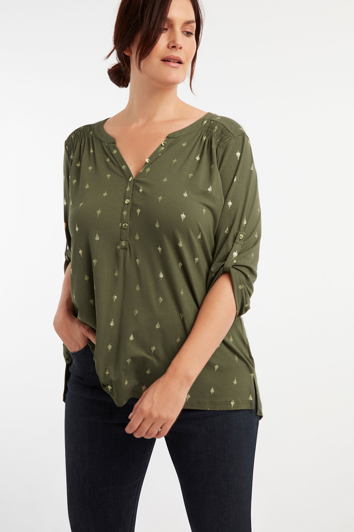 Top con estampado met&aacute;lico image number 0