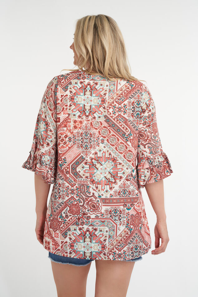 Blusa larga con estampado image number 4