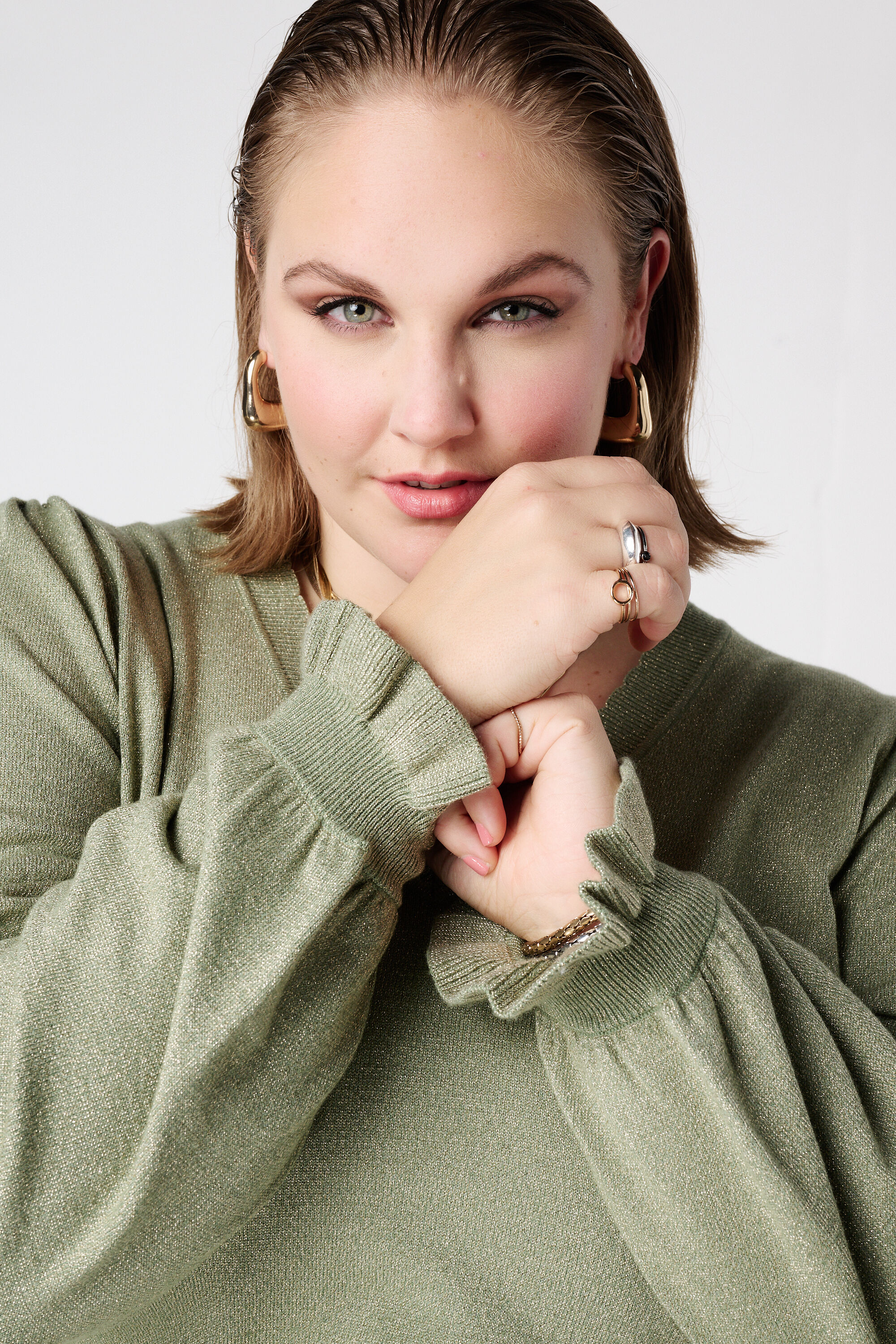 Jersey de lurex con mangas con volante image number 4