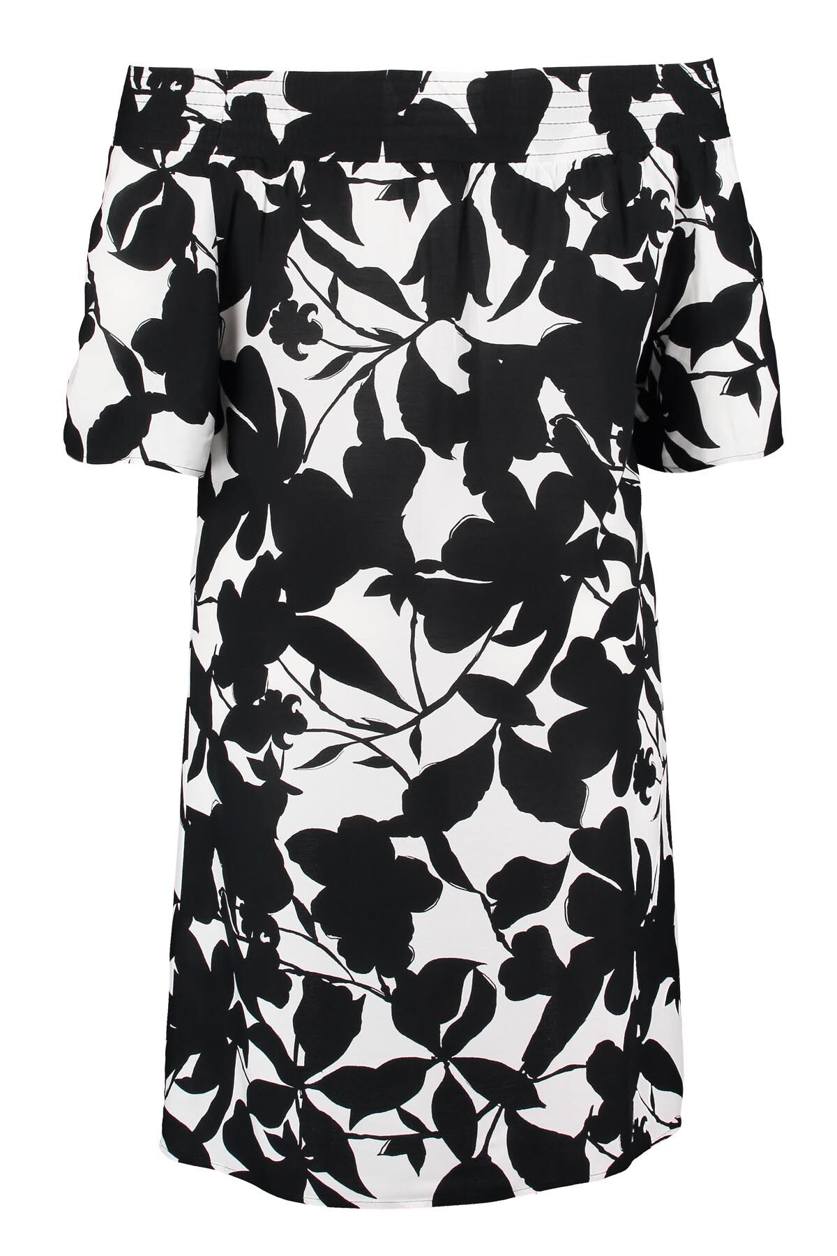 Vestido hombros descubiertos estampado de flores image number 2