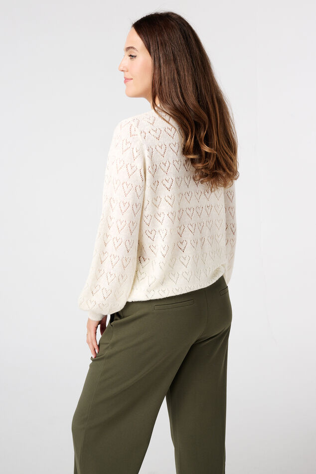 Jersey calado con patrón de corazones image number 3