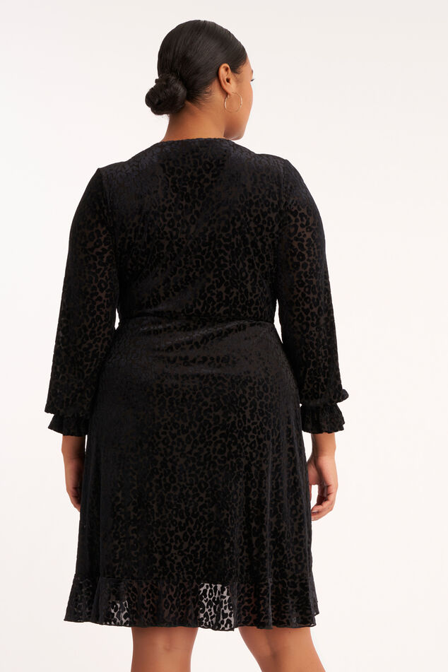 Vestido cruzado con estampado de leopardo image number 4