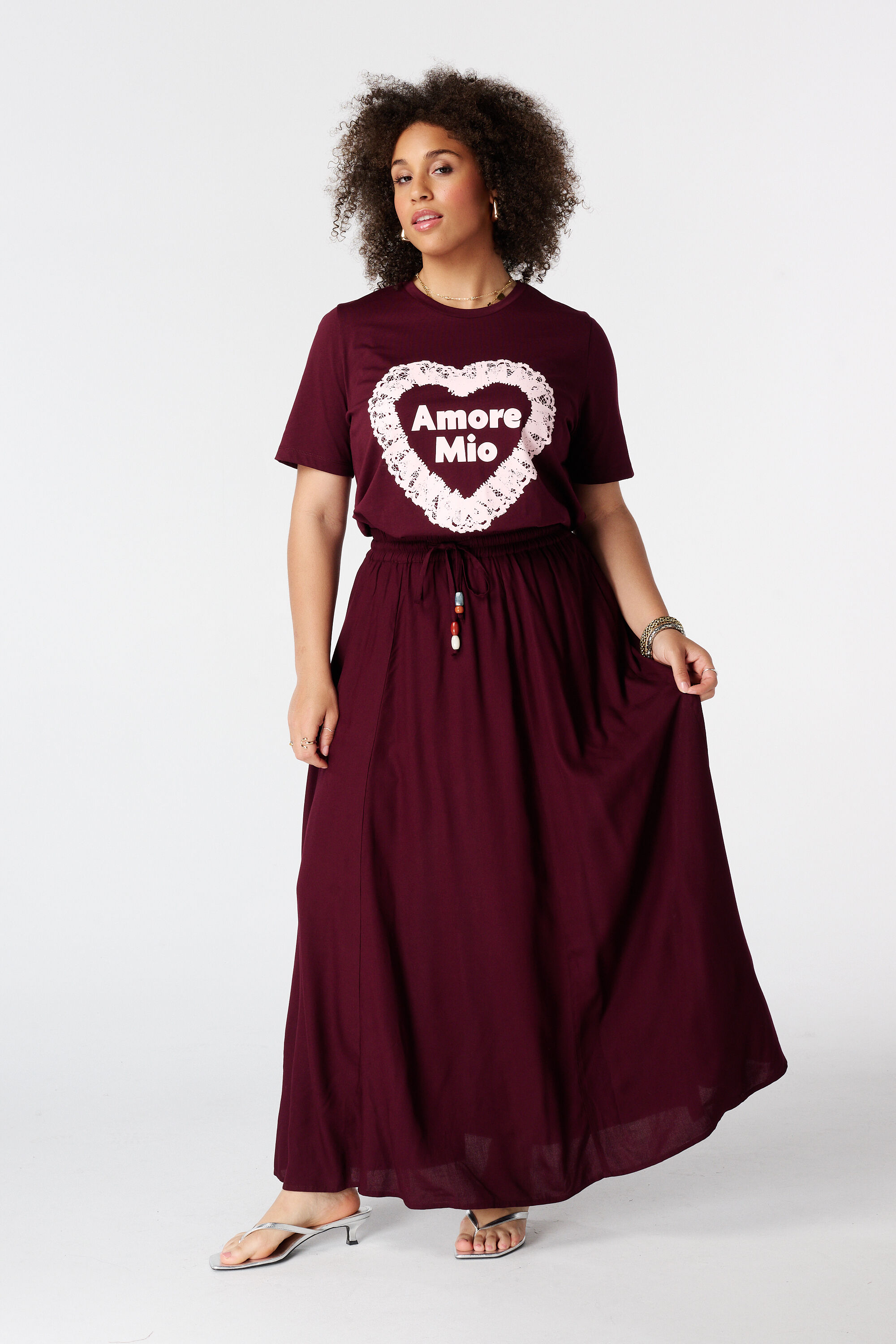 Falda maxi con cintura el&aacute;stica