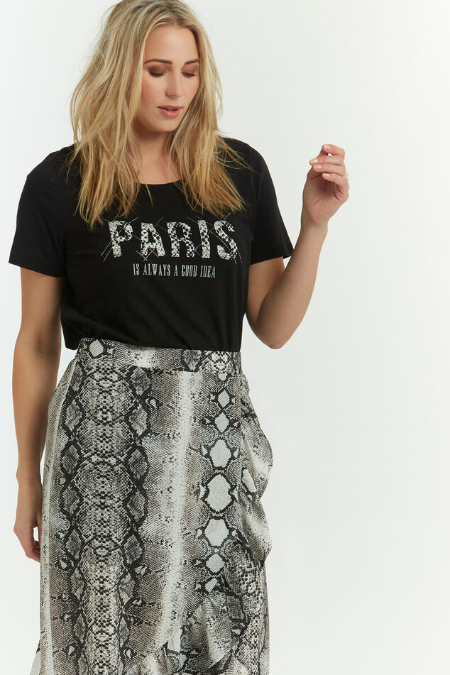 Falda cruzada con estampado de serpiente image number 5