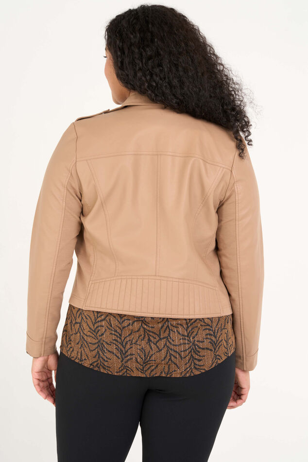 Chaqueta motera de cuero sintético image number 3